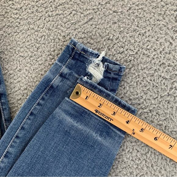 Good American Good Waist Crop Ripped With Chewed Hem Women's Jeans - Size: 0/25 - Picture 13 of 16